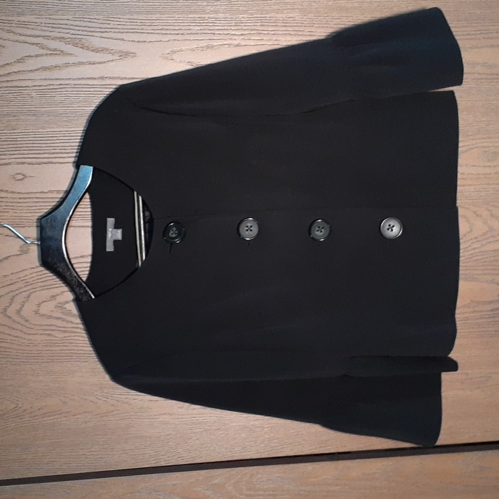 Apt.9 womens black jacket with oversize buttons and bell sleeve design size 12